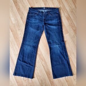 7 For All Mankind Anthropologie Blue Flare Dojo Jeans